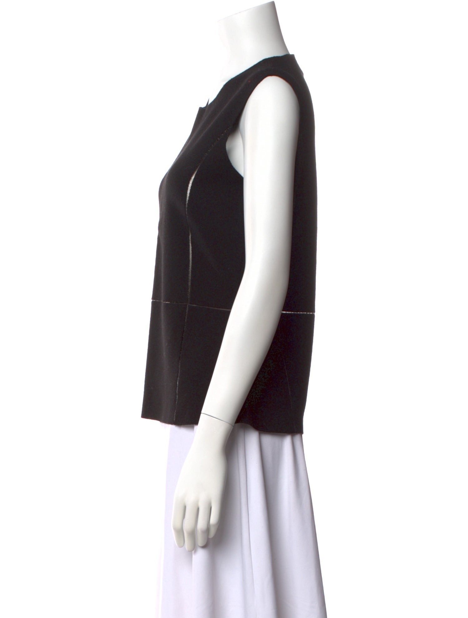Salvatore Ferragamo Crew Neck Sleeveless Top